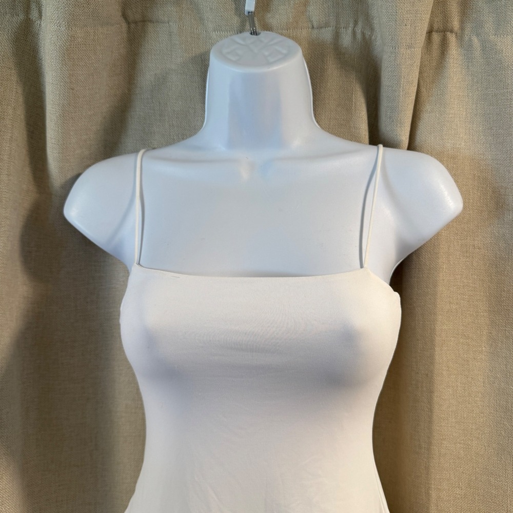Forever 21 Sz XS White Bubble Hem Spaghetti Strap Bodycon Party Dance Dress - Picture 3 of 6